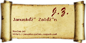Januskó Zalán névjegykártya